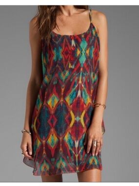 alice + olivia valencia tiered long-sleeve mini dress VALENCIA MINI DRESS in FREE FALLING
